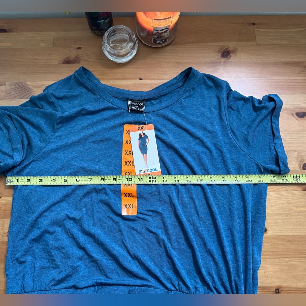 32 Degrees Cool Heather Quiet Teal Casual Dress With Pockets Size XXL NWT - Picture 6 of 7
